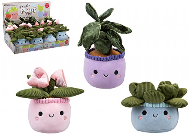 (Mis 1) PLANT POTS (Vasi di Fiori) Peluche 14cm In espo da 12PZ 3ass…x72